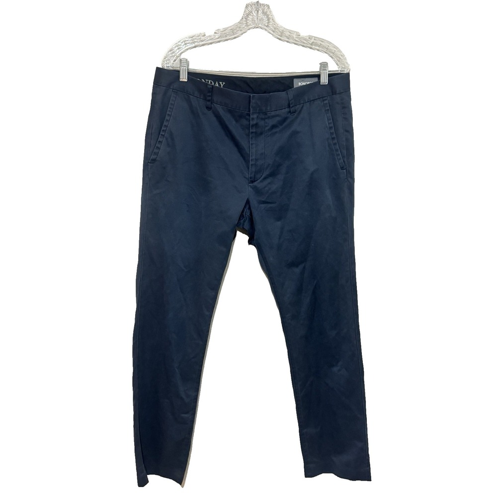 Bonobos‎ Monday Pants Men's 34x30 Slim Fit Dress Straight Flat Front Blue
